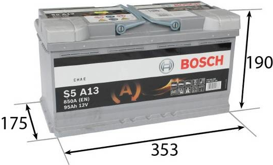 S5A13 Batería Bosch AGM 12V 95Ah 850A -/+ Start Stop · Alto Rendimiento