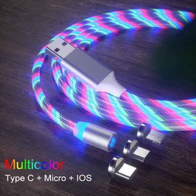 Bomba LED svietiaci magnetický USB kábel 3v1 pre iPhone/Android 1M multi -  farebný STL081/MULTICOLOR od 8,9 € - Heureka.sk