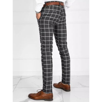 Dstreet UX3695 checkered men's chino trousers Dark gray
