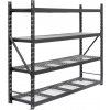 Majster Regál Kovový regál STRONG 183x196x55cm, 4x sieťová polica, 650kg na policu, antracitová farba, Šedá