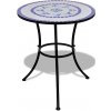 Bistro stolík, modro biely 60 cm, mozaikový