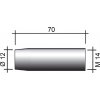 Hubica MIG M14 niklovaná /145.D015/ 70mm/12mm/kónická
