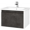 Dreja Kúpeľňová skrinka BONO SZZ 60 (umývadlo Euphoria) - N01 Biela lesk / Úchytka T33 - čierna mat / D16 Tmavý betón