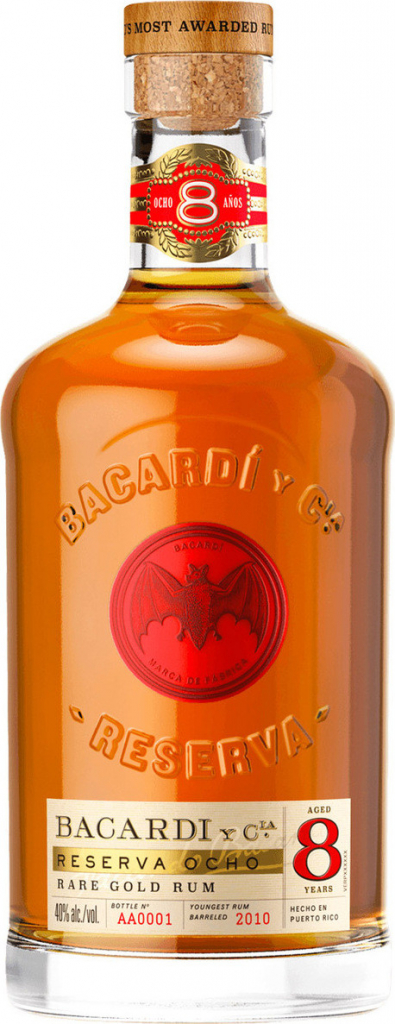 Bacardi Reserva Ocho Puerto Rico 8y 40% 0,7 l (čistá fľaša)