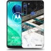 Picasee silikónový prehľadný obal pre Motorola Moto G8 - Black & White geometry