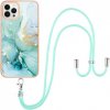 AppleKing mramorový kryt so šnúrkou pre iPhone 13 Pro Max - tyrkysový - možnosť vrátiť tovar ZADARMO do 30tich dní
