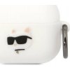 Karl Lagerfeld Pouzdro Karl Lagerfeld KLAPRUNCHH kryt Apple AirPods Pro bílá/bílá Silikonová hlava Choupette 3D