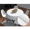 Biante Veľký damaškový okrúhly obrus Atlas Grádl DM-010 Biely - pásiky 1 cm Ø 160 cm
