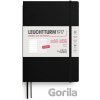 Leuchtturm Týždenný plánovač s linajkovým poznámkovým blokom v mäkkej väzbe 2025/2026 18M EN A5 čierny
