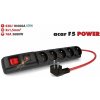 Acar F5 10m kabel, 5 zásuvek, přepěťová ochrana, max.proud 16A, černý (ppacarf5-10power)