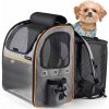Prepravný batoh pre psa, látkový K&M, sivý, S, 37 cm x 40 cm x 0 cm