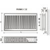 Purmo radiátor COMPACT C22 550x1800 bočné pripojenie-paneláková rozteč F062205518010300