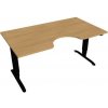 Pracovný stôl Motion Ergo, ZO, 3S, 160x61-128x90 cm, dub/čierna - 1 kus - 1 KS - základné - 60 mesiacov - elektrický polohovateľný - stôl - 90 cm - Hobis - Motion Ergo - 160 cm - 60,5 - 129,5 cm - dub