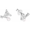JwL Luxury Pearls Jemné náušnice s pravou perlou a kryštály JL0586