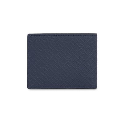 Tommy Hilfiger Veľká pánska peňaženka Th Monogram Mini Cc Wallet AM0AM12175 Tmavomodrá Prírodná koža lícová 00