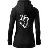 Srdce zdravia - Mikina dámska trendy zipper s kapucňou - S ( Čierna )