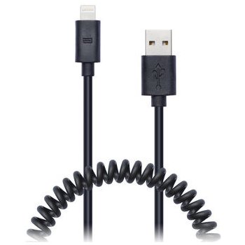 Connect IT CI-682 Lightning - USB spirálový flexibilní, 1,2m, černý