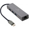 Gembird USB-C GBit adaptér + 3x USB 3.1 A-CMU3-LAN-01