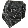 ČiKravata s výrazným paisley vzorom čierna
