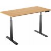 AlzaErgo Table ET2 čierny + doska 120 × 80 cm bambusová zaoblená