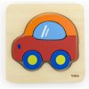 Viga Detské drevené puzzle Viga auto 5 dielov