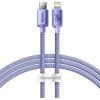 NoName Baseus CAJY000205 Crystal Shine Series Datový Kabel USB-C - Lightning 20W 1,2m Purple