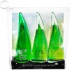 Holika Aloe gél pre intenzívnu hydratáciu a osvieženie pleti s aloe vera 55 ml + čistiaca pena s aloe vera 55 ml + sprchový gél s aloe vera 55 ml darčeková sada