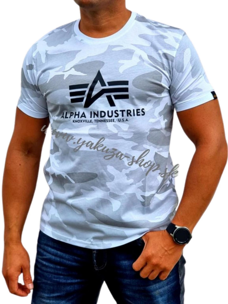 Alpha Industries Basic T-Shirt Camo tričko pánske white camo biele