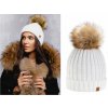 Fashionweek Dámska zimná čiapka s brmbolcom flísová podšívka JENOT WOOLK RITA Farba: krémová, Veľkosť: Universal