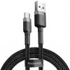 Kábel Baseus Cafule USB/USB-C, 3A, 1m (CATKLF-BG1) čierny/sivý