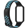 Silikónový perforovaný náhradný náramok pre Xiaomi Smart Band 8 Active a Redmi Band 2 Farebný variant: čierna s modrou