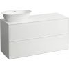 Laufen Skrinka pod umývadlo New Classic 118 × 45 × 60 cm s 2 zásuvkami a výrezom na ľavej strane, biela lesklá H4060830856311