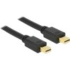 Delock Mini-DisplayPort prepojovací kábel Mini DisplayPort konektory, Mini DisplayPort konektory 2.00 m čierna 83475 pozlátené kontakty Kábel DisplayPort; 83475