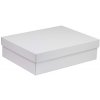 Darčeková krabica s vekom 400x300x100/40 mm, biela