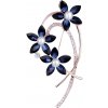 Amparo Miranda® Brošňa 3 kvety, Farba modrá