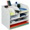 Organizér na stôl s úložnými priehradkami RD42746, biela