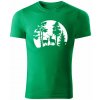 T-ričko Forest pánske tričko Farba trička: Trávová zelená, Farba potlače: Biela, Veľkosť: L