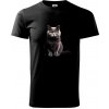Britská mačka čierna fotka - Klasické pánske tričko vyššej gramáže - XS ( Čierna )