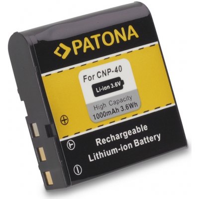 Baterie Patona CNP-40 - 1000 mAh - neoriginální (kompatibilní s bateriemi Casio NP-40, NP-40DBA, NP-40DCA, Pentax LB-060)