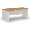 Rohový kancelársky písací stôl PRIMO WHITE, 180x120 cm, ľavý, biela/buk