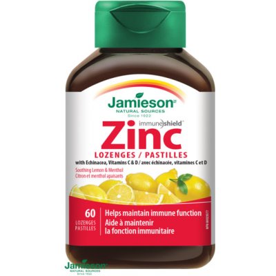 JAMIESON ZINOK lozenges s vitamínmi C a D3 60ks