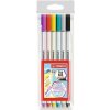Fixky v tvare štetca, STABILO Pen 68 brush, 6 farieb