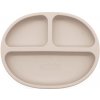 Malý Ježko Detský silikónový tanier COMPACT - Pastel Beige