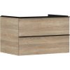 Hansgrohe Xelu Q Umývadlová skrinka, 50x78x55 cm, 2 zásuvky, prírodný dub/matná čierna 54076670-HG