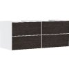 Hansgrohe Xevolos E - Umývadlová skrinka 137x56x55 cm, 4 zásuvky, matná biela/tmavý dub 54196730