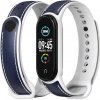 Mijobs TPU kožený remienok pre Xiaomi Mi Band 5 / 6 / 7 modro-biely