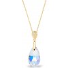 Strieborný pozlátený náhrdelník so Swarovski Elements menivá kvapka Dainty Drop NG610616AB AB