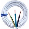 Hilark cable tech Hilark Polvinitový kábel H05VV-F 3x1,5 mm (3g1,5 mm) kábel s medenými vodičmi, kábel na pripojenie biely (60 metrov)