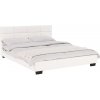 Tempo Kondela Manželská posteľ s roštom, 160x200, biela ekokoža, MIKEL