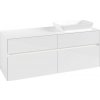 VILLEROY & BOCH Collaro závesná skrinka pod umývadlo na dosku (umývadlo vpravo), 4 zásuvky, s LED osvetlením, 1400 x 500 x 548 mm, Glossy White, C118B0DH